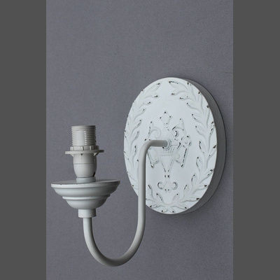 Vintage Wandlampe Oval Antik Weiß ohne Schirm