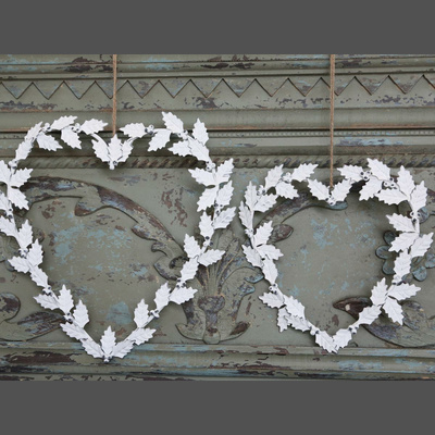 Set Chic Antique Metall Herz Kranz weiß shabby