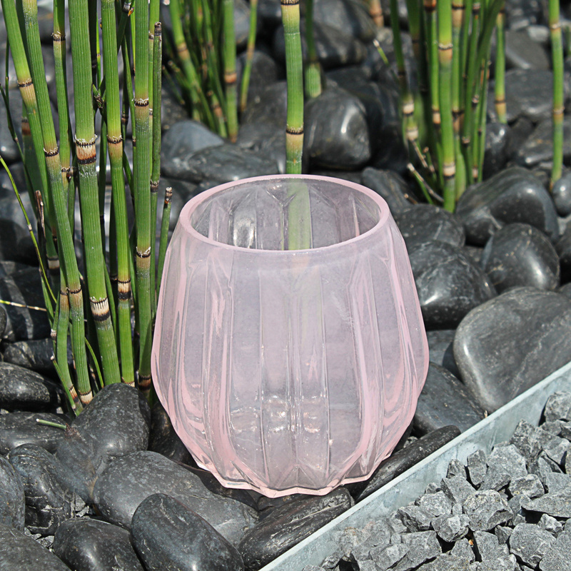 Glas Teelichthalter Minivase rosa Dekocharme 