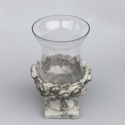Vintage Glas Windlicht Vase Rosen shabby