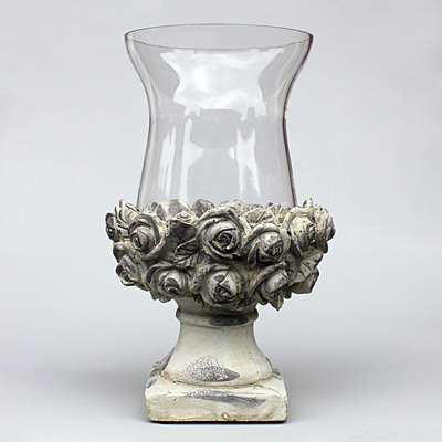 Vintage Glas Windlicht Vase Rosen shabby