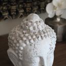 Deko Buddhakopf Weiß Shabby