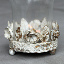 Vintage Teelichthalter Creme Weiß shabby