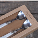 Perlmutt Optik Salatbesteck 2-tlg. Vintage creme