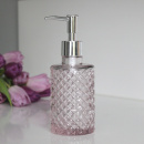 Vintage Seifenspender Glas rosa Landhaus Stil