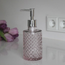 Vintage Seifenspender Glas rosa Landhaus Stil