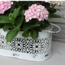 Vintage Dekokorb Metall Creme-Weiß Shabby