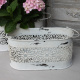 Vintage Dekokorb Metall Creme-Weiß Shabby
