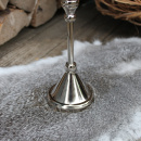 Strass Teelichthalter Metall Glas mit Stiel Silber