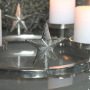 Adventskranz Metall Rund Stern Silber