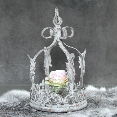 Vintage Krone Grau Metall Landhausstil