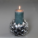Vintage Teelichthalter Pinienzapfen Silber Shabby chic