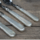 16er Set Perlmutt Optik Besteck Grau