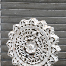 Deko-Objekt Holz Skulptur Ornament Shabby Weiß
