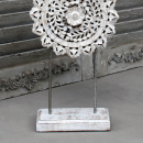Deko-Objekt Holz Skulptur Ornament Shabby Weiß