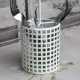 Vintage Besteck Drahtkorb aus Metall Antik Weiß Landhaus