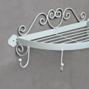 Vintage Metall Wandregal Weiß  halbrund mit Haken