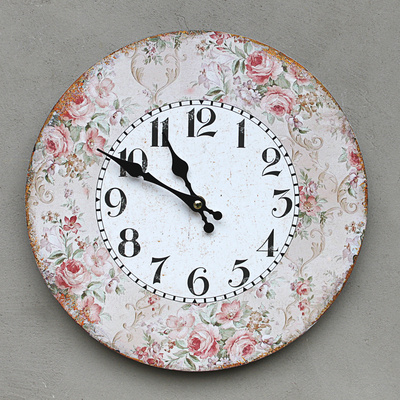 Wanduhr Uhr Clock Rosen Rose Shabby Chic Vintage Landhaus 