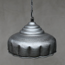 Vintage Pendelleuchte Metall Silber Grau