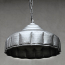 Vintage Pendelleuchte Metall Silber Grau