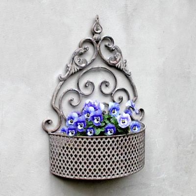 Vintage Garten Blumenkasten Wandkorb Metall