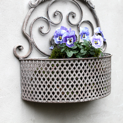 Vintage Garten Blumenkasten Wandkorb Metall