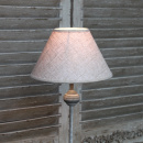 Tischlampe Landhausstil Antik Weiß – Metall und Leinenoptik