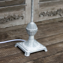 Tischlampe Landhausstil Antik Weiß – Metall und Leinenoptik