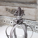 Vintage Dekokrone Teelichthalter Shabby Grau