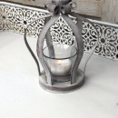 Vintage Dekokrone Teelichthalter Shabby Grau