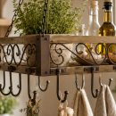Hängekorb mit 14 Haken aus Holz & Metall im...