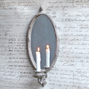 Wand Kerzenhalter mit Spiegel Shabby Chic