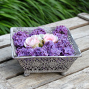 Vintage Dekoschale Metall eckig Grau Shabby Chic