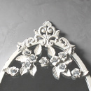 Vintage Wandspiegel Metall Rosen Antikweiß