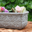 Kleiner Blumenkasten Landhaus Grau Ornament