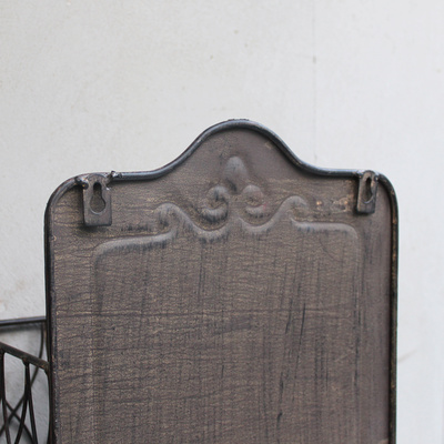 Vintage Metall Wandkorb Braun Shabby Chic