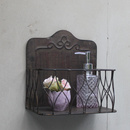 Vintage Metall Wandkorb Braun Shabby Chic