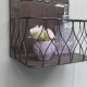 Vintage Metall Wandkorb Braun Shabby Chic