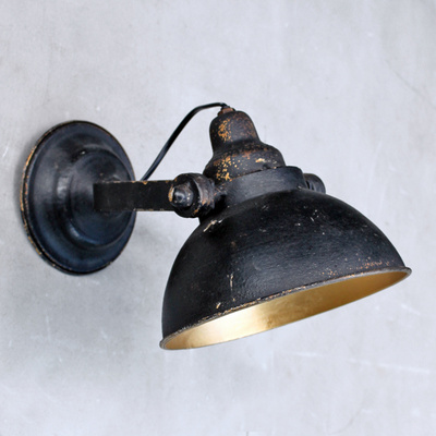 Wandlampe Industrie-Design Schwarz Gold