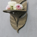 Vintage Regal Blatt Feder Gold Messing Shabby 56 cm