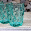 4er Set Vintage Wassergläser Raute Grün