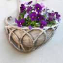 Vintage Wandpflanzkasten Metall Shabby Grau