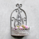 Vintage Wandblumenhalter Metall Shabby Grau