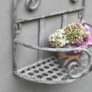 Vintage Wandkorb Wandregal Metall Antik Grau