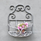 Vintage Wandkorb Wandregal Metall Antik Grau