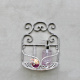 Vintage Wandkorb Wandregal Metall Antik Grau
