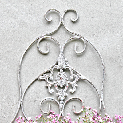 Vintage Metall Garten Blumen Wandkorb Shabby