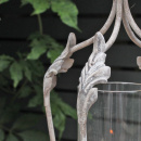 Vintage Teelichthalter Vogel Metall Glas