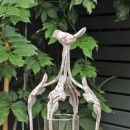 Vintage Windlicht Krone mit Vogel Shabby Chic