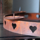 Vintage Metall Rost Herz Adventskranz Rund